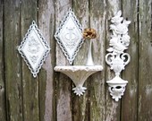 Vintage Wall Hangings Updated Syroco Shabby Chic Home Decor, Beach Cottage Decor
