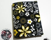 Nook Tablet / Kindle Fire / Kindle Paperwhite / Kobo Mini / Sony Reader / Custom eReader Case Cover - Fun Yellow or Red Flowers on Black