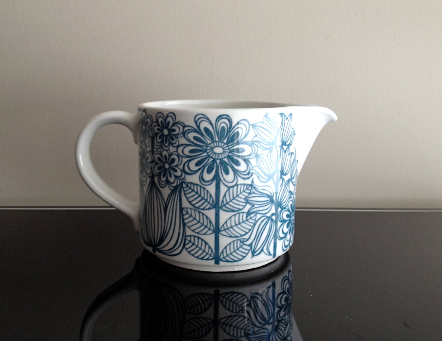Arabia Finland Blue Floral Pitcher - Pattern ARA7
