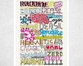 Word A Day Vol 1 - A3 Art Print - typographic print, typography poster, hand lettering, typographical art, wall art, wall decor
