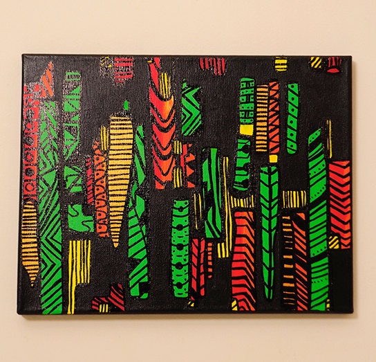 11 x 14 Original Acrylic Abstract Painting On Canvas