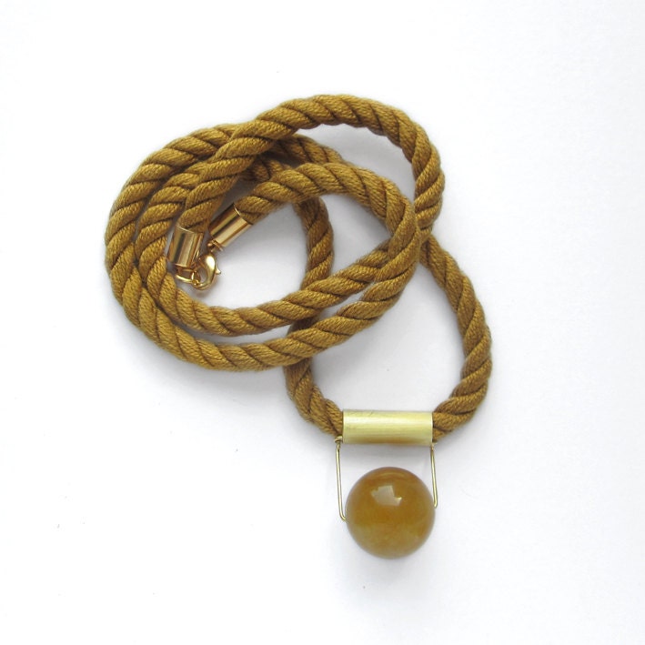 NEW - Fall cognac Mokuba rope and jade