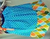Turquoise Polka Dot Pillowcase Dress