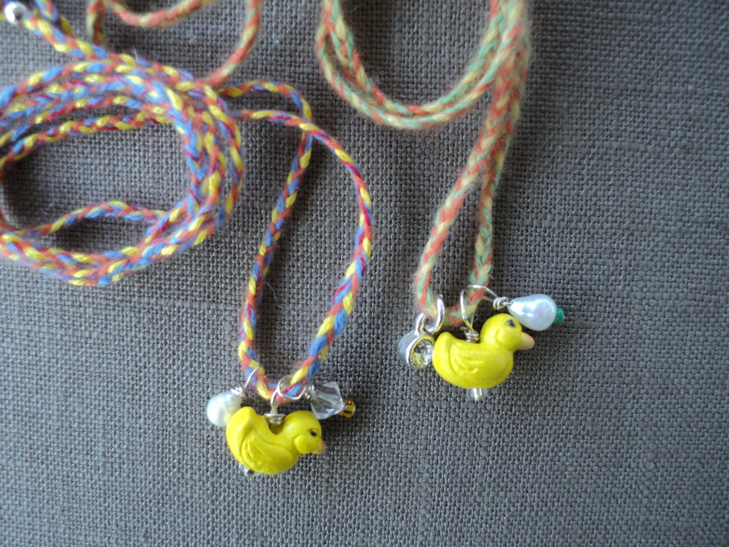 Tiny Rubber Ducky charm necklace