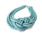 Turquoise Rope Nautical Infinity  Knot Necklace