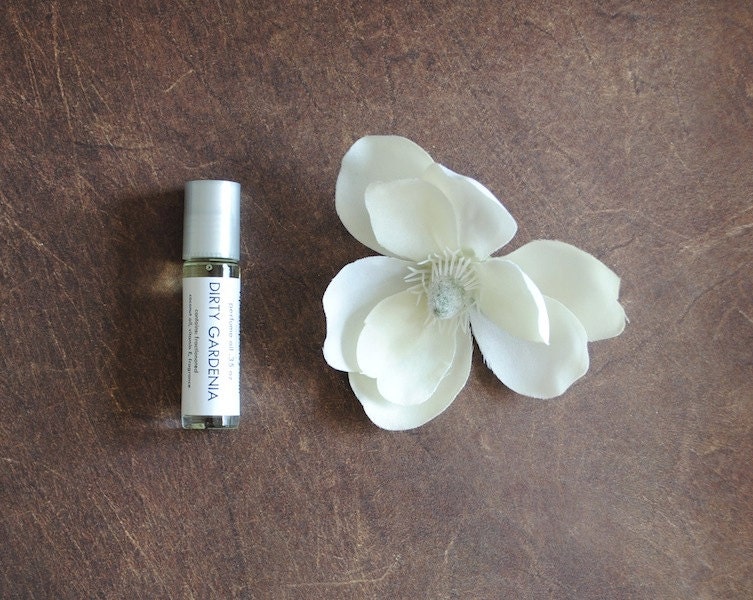 Dirty Gardenia Perfume Oil - Roll On Perfume Floral Earthy Fragrance Vegan