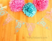 Oh Baby Burlap Banner Boy Girl Burlap Banner