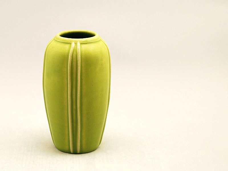 Product Development Vase in Granny Smith Green by Door Pottery - Arts and Crafts Style - Handmade Art Pottery
