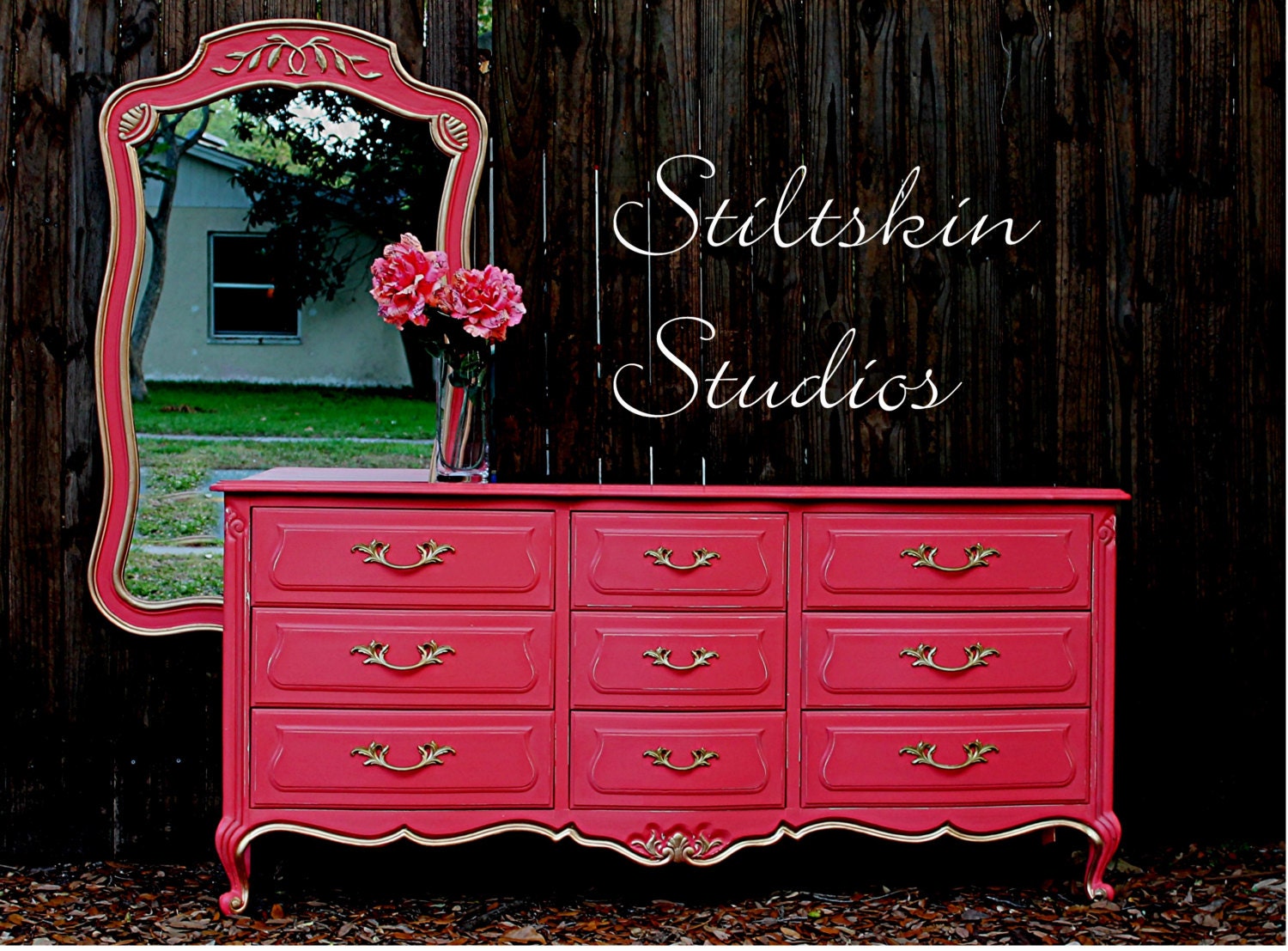 Saturated Cottage Coral Drexel Touraine French Provincial Dresser