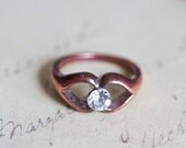 Copper Lips - Ring With Rhinestone