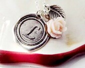Bridesmaid Initial Stamped Pendant, Monogrammed Stamped Charm Necklace,Wax Seal, Antique Silver.Sterling Silver.- FREE SHIPPING. - 4Everinstyle Bridesmaid Initial Stamped Pendant, Monogrammed Stamped Charm Necklace,Wax Seal, Antique Silver.Sterling Silver.- FREE SHIPPING. - 4Everinstyle