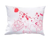 Pillow  "Fluor Up" - hand screen printed 60x40cm