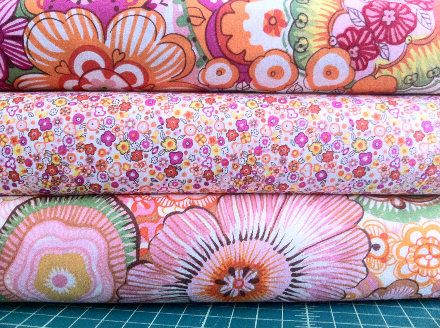 Fulham Road Fabric Collection in Persimmon by Alexander Henry (3 half yard bundle) BUY MORE & SAVE