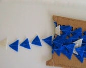 Blue and White Triangles Garland 10 feet (recycled)