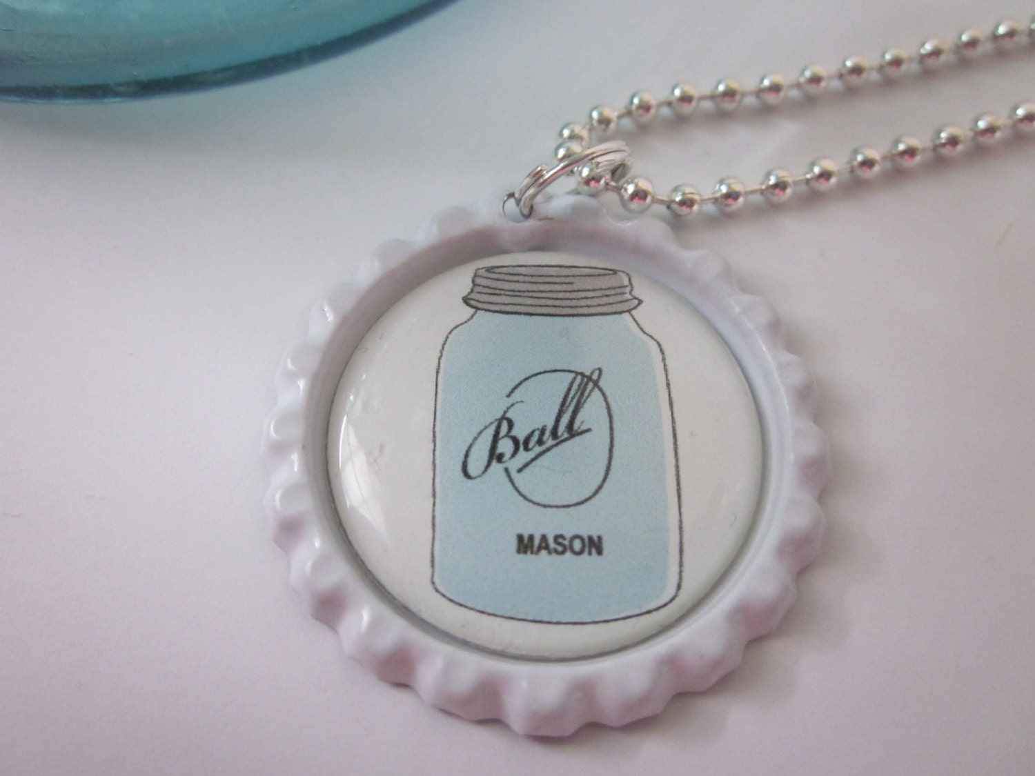 Mason Jar Necklace-Ball Jar Pendant