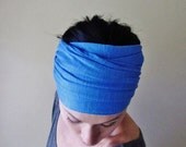 Cornflower Blue Head Scarf - Headband, Hair Wrap - Womens Hair Accessory - Lightweight Jersey Summer Head Scarves