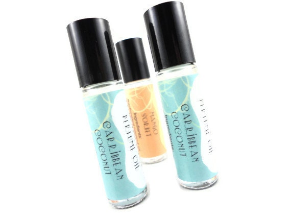 Perfume / Caribbean Coconut Perfume Oil - Tropical Island Fruit, Fresh Coconut - Roll On Perfume
