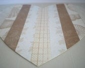Natural Heart Original Collage Paper Art Love Neutrals Eggshell Ivory Taupe