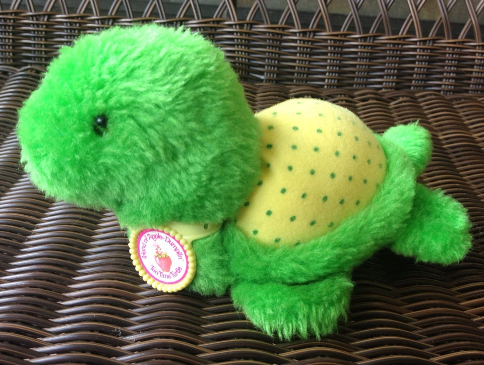 Vintage Kenner Strawberry Shortcake Plush, Tea Time Turtle, Apple Dumplin' Plush