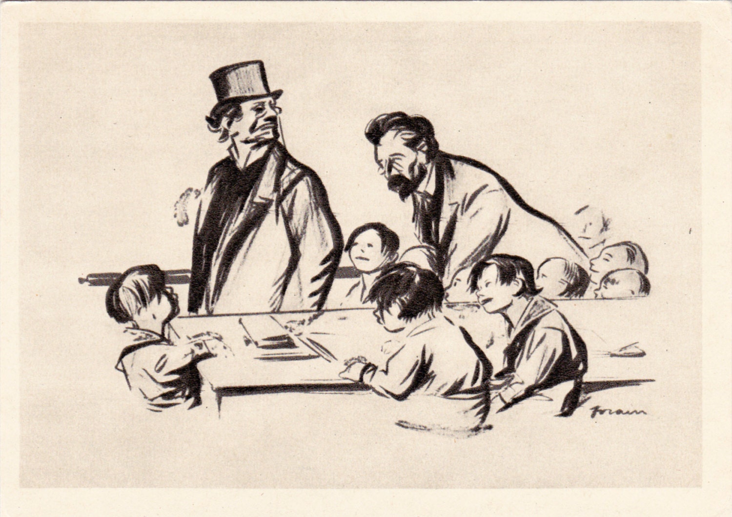 Vintage Jean-Louis Foren (Teacher) Postcard - 1959, Izogiz