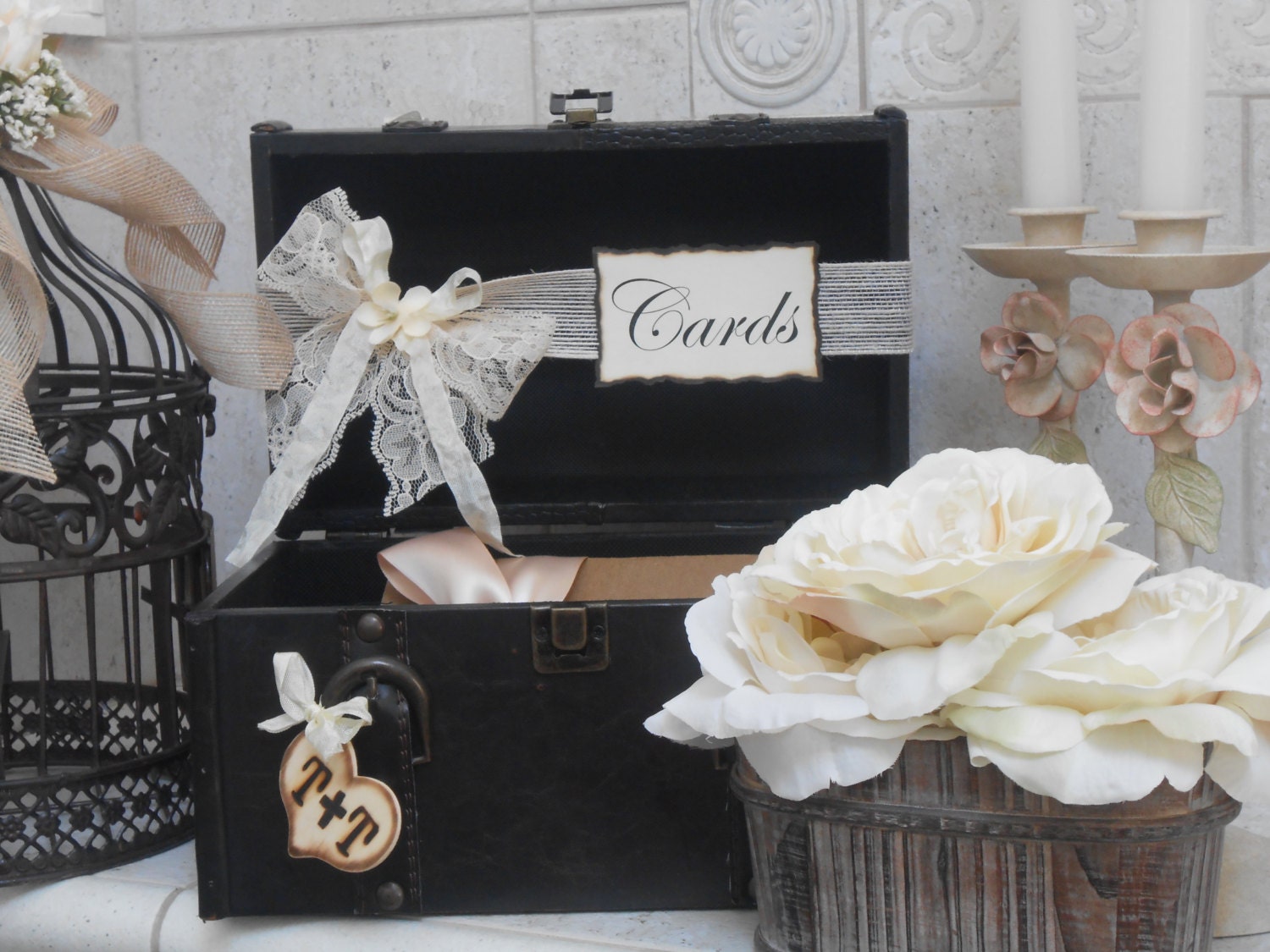 Suitcase Wedding Cardholder / Train Case Wedding Card Holder
