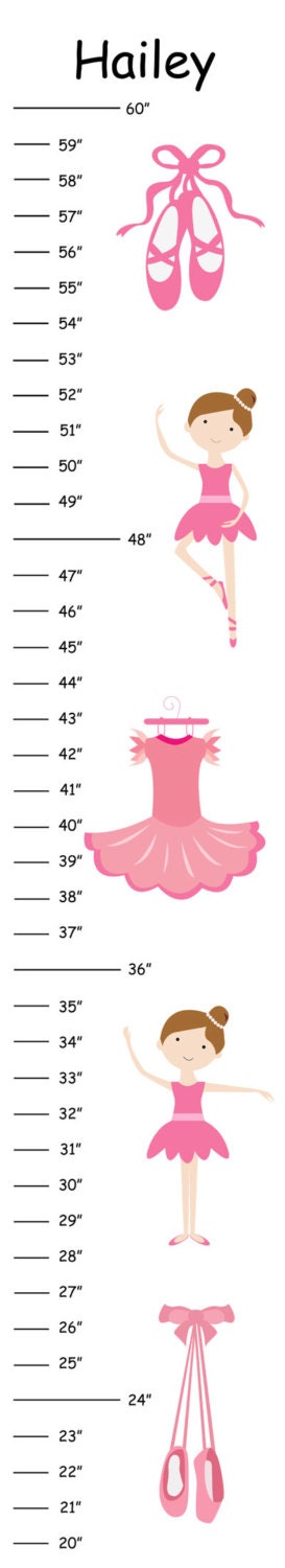 Personalized Ballet Canvas Growth Chart - Ribbon