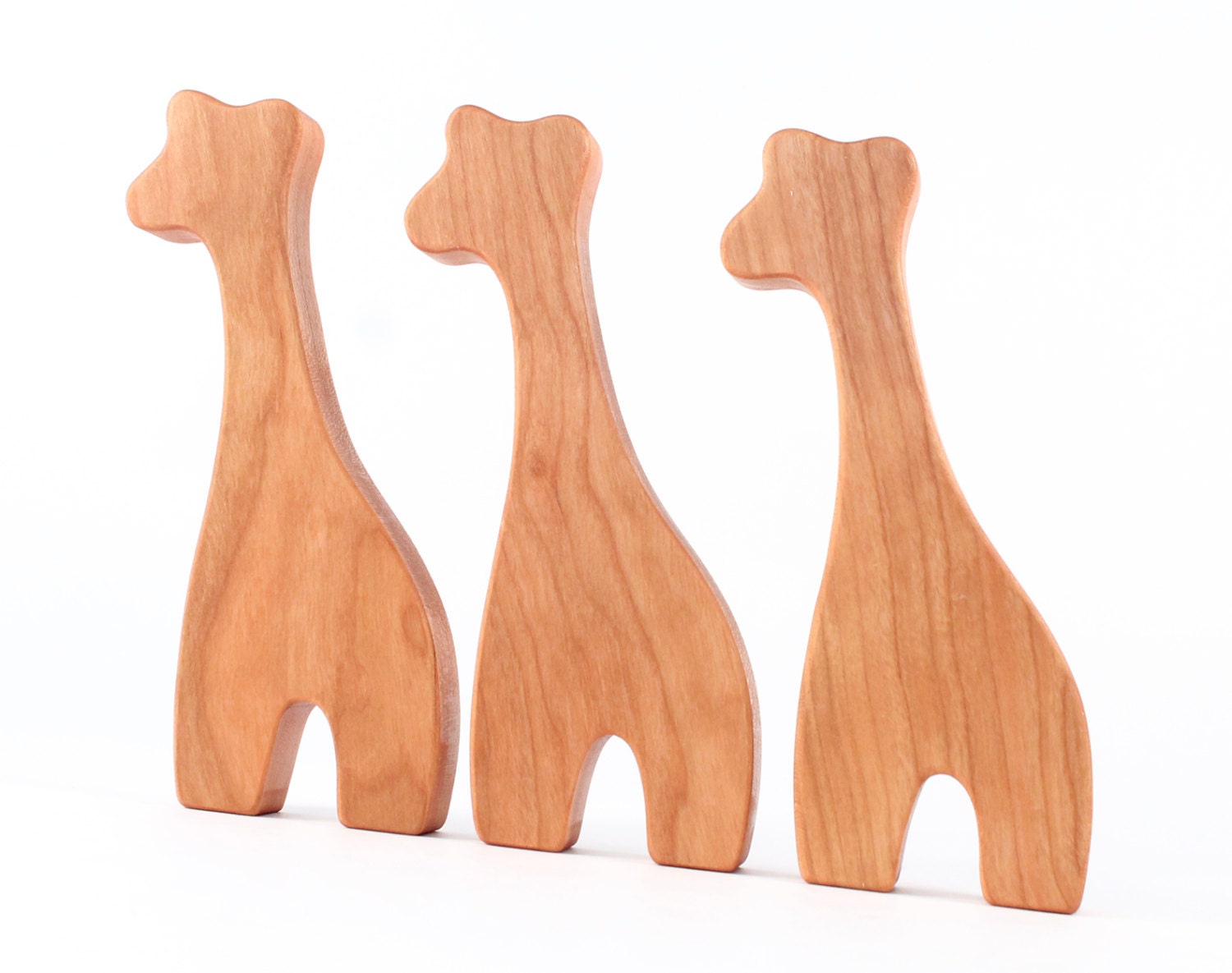 giraffe RATTLE - all natural wooden teething and grasping toy, safari animal playmate for baby, homegrown organic finish