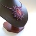 Stone Necklace, Embroidered Pendant , Seed Beads Necklace, Purple Variscite Necklace, Teardrop Pendant