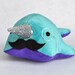Narwhal Plush - with Mustache and Monocle - Medium - MADE TO ORDER (Choose colors)