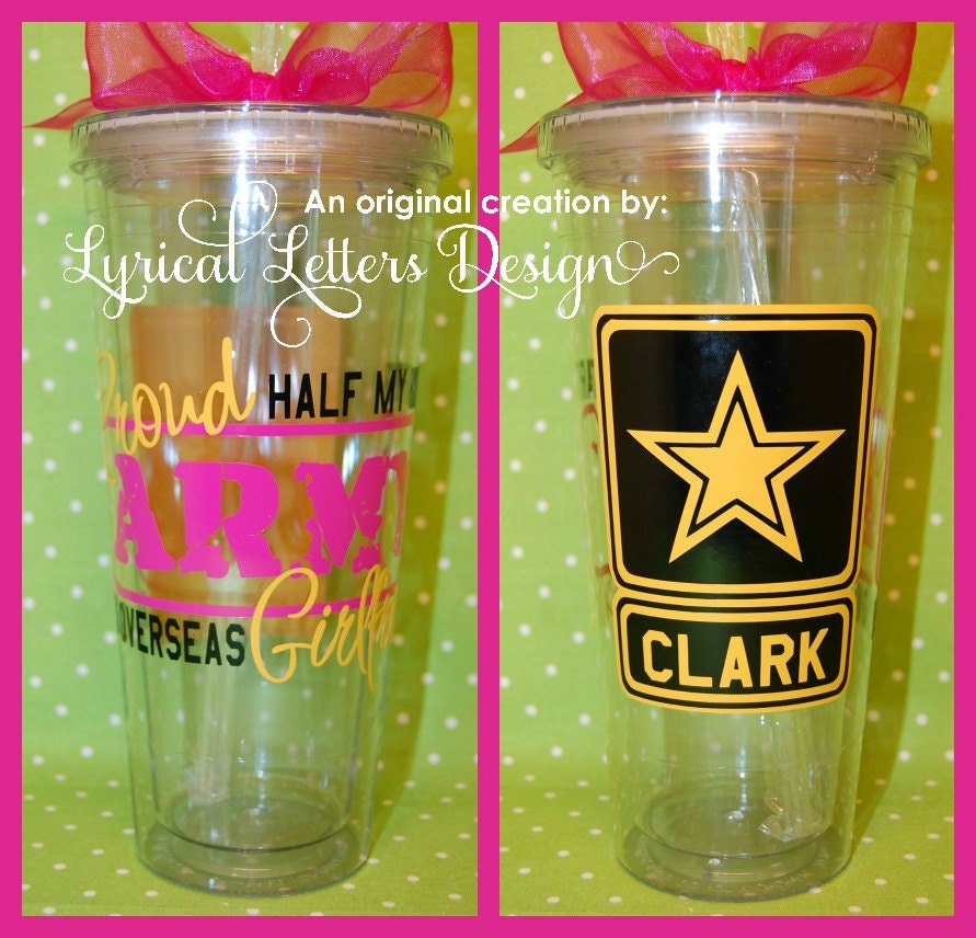 Army Girlfriend - 16oz Personalized Acrylic tumbler