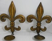 Metal Fleur de Lis Candle Sconce