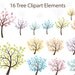 BUY 2 GET 2 FREE - Tree Clipart - 16 trees clip art elements - Personal and Commercial Use