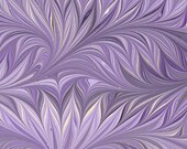 Hand Marbled Paper, 19x25in, purple bird wing pattern