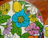 Vintage 60s Flowered Ballonoff Stove Mats - Set of 4