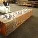 Wood Dog Dish Holder reclaimed barn beam --CUSTOM ITEM