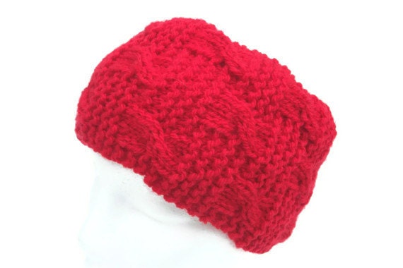 Red headwarmer earwarmer.
