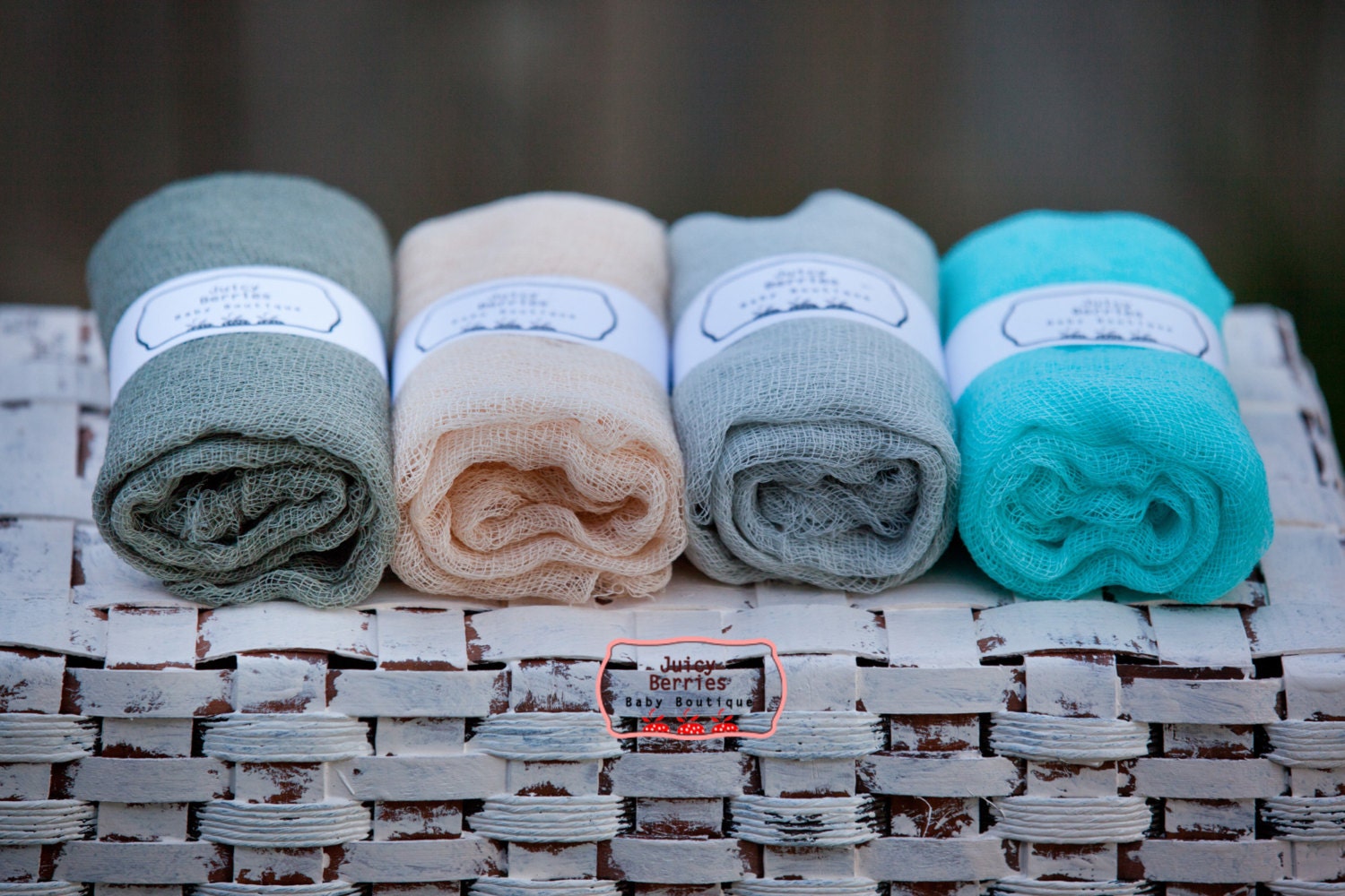 SET of 4 CHEESECLOTH: 4  Newborn Cheesecloth Wraps Boys Colors,  Baby Wrap, Newborn Prop, Newborn Wrap, Photography Prop