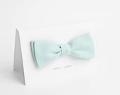 Mens self tie bow tie in mint - double sided