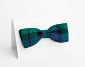 Black watch bow tie, navy - double sided