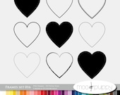 Digital Scrapbooking Frame Set 016 Heart  --  315 Total PNG files -- INSTANT DOWNLOAD
