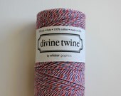 Divine Twine -Airline -  240 yards of Red, White and Blue - Full spool