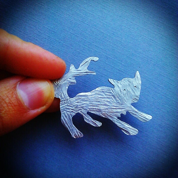 Playful Wolf Pin