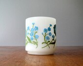 Vintage Glasbake Floral Milk Glass Mug