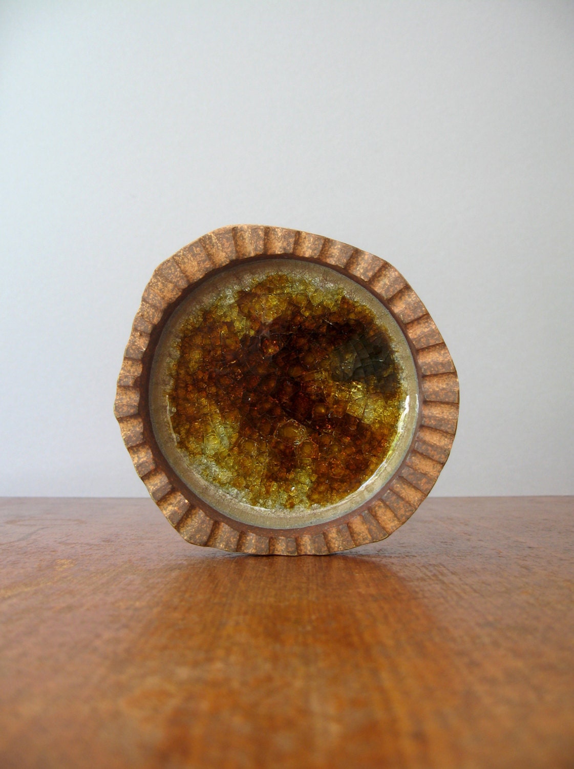 Mid Century Robert Maxwell Crackle Glazed Dish / Ashtray