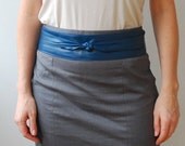 Dark Teal Leather Belt. Versatile Leather Wrap Belt.