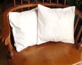 Cream Cotton Twill Pillow Slipcovers, Heavy Weight Natural Ivory, Set of Two, 12 Inch, Washable