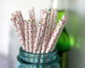 Pink Polka drinking straws perfect for a party or a baby shower