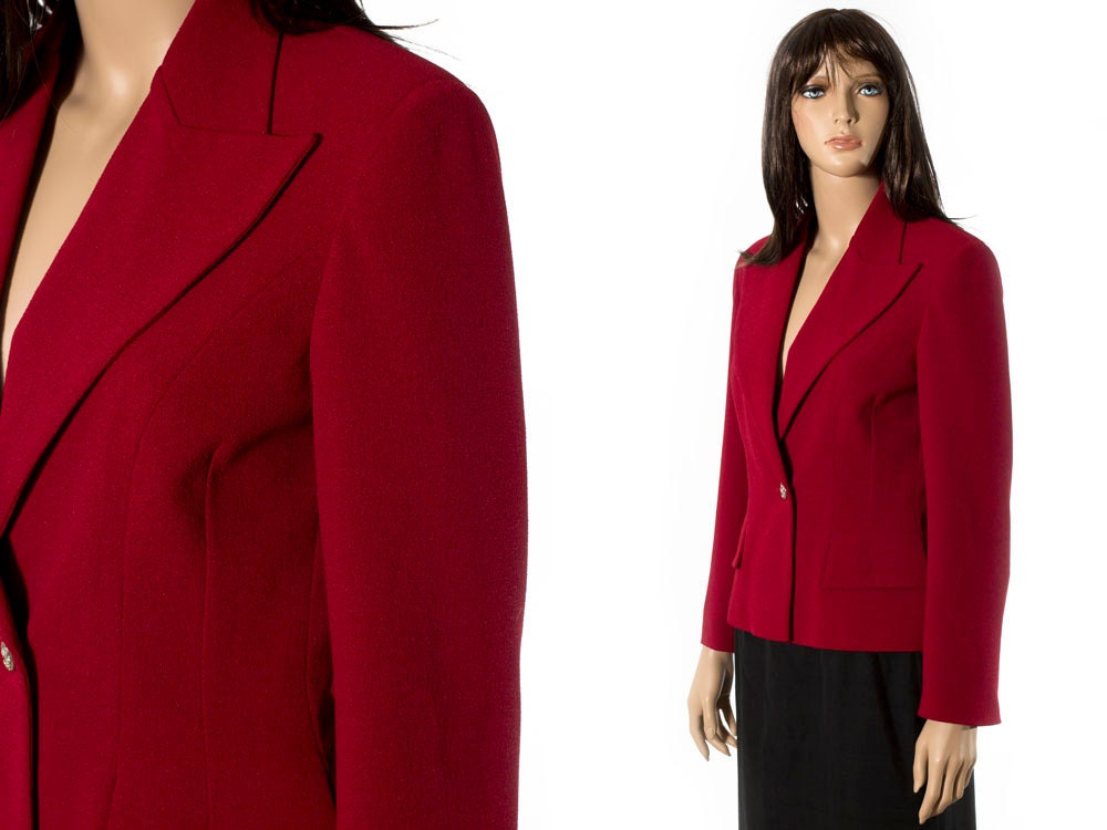Vintage red blazer jacket designed by Lehel size small
