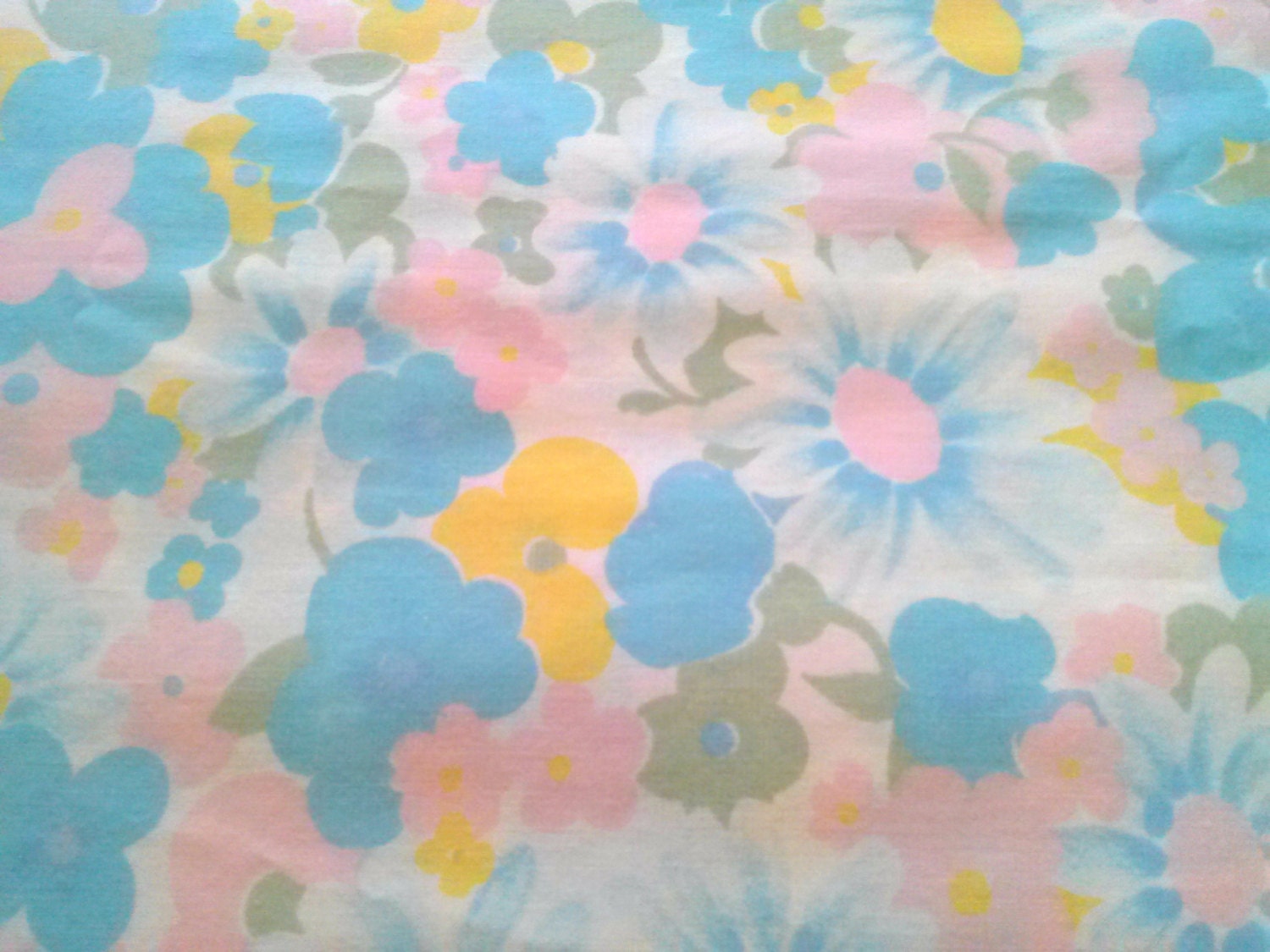 Funky Floral Vintage Sheet- Twin Flat Sheet- Vintage Sheet