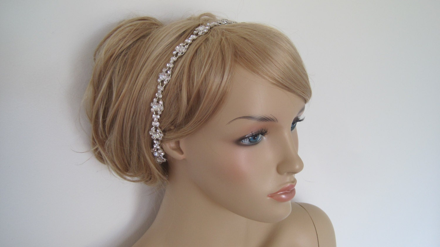 Crystal wedding headband,rhinestone headband bridal,bridal headband, bryn